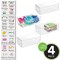mDesign Stackable Plastic Craft, Sewing Storage Box + 32 Labels - Clear